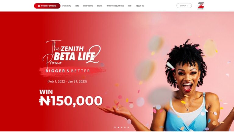 zenith bank homepage