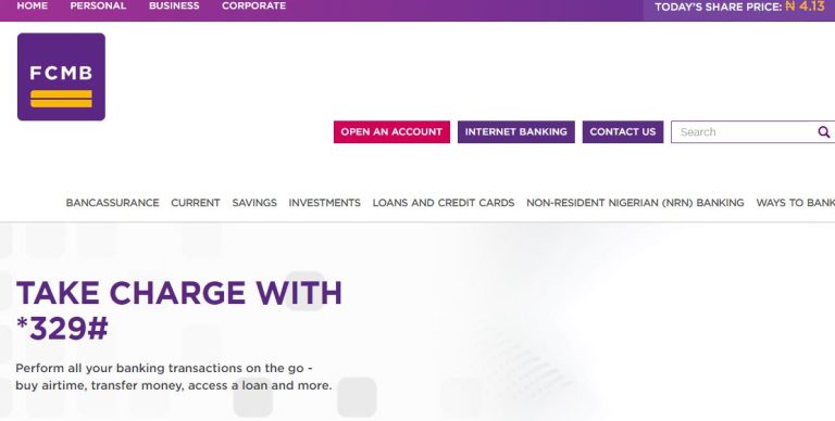 fcmb ussd codes, FCMB Homepage